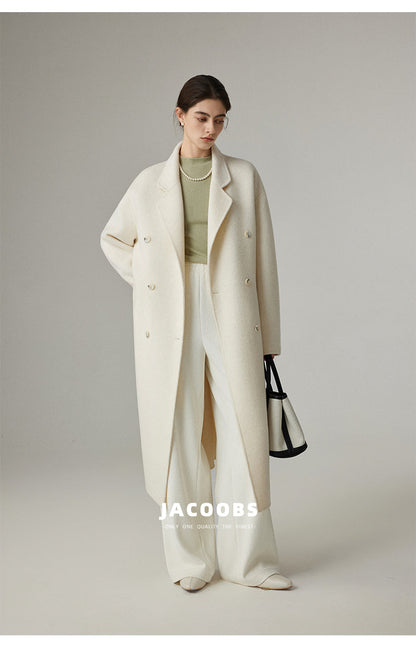 Reversible Pure Wool Minimal Long Coat