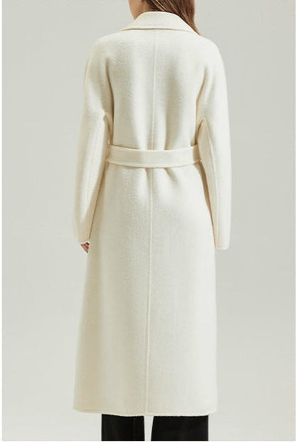 Classic Long Wool-Alpaca Coat – Double-Breasted British Style