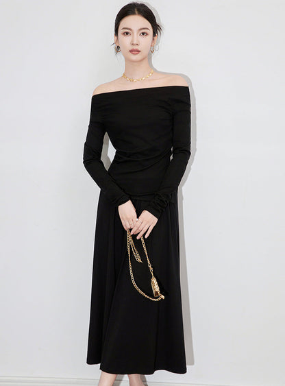 One-Shoulder Long Sleeve Two-Piece Set