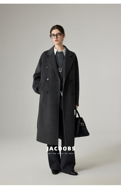 Reversible Pure Wool Minimal Long Coat