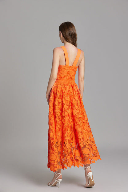 Lace-Detail Sleeveless Summer Dress