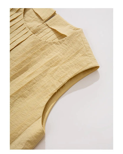 Yellow Top & High Waist Midi Skirt Set