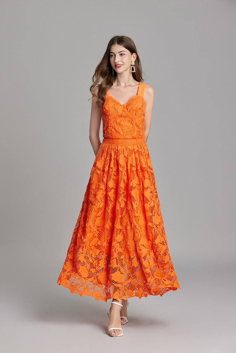 Lace-Detail Sleeveless Summer Dress