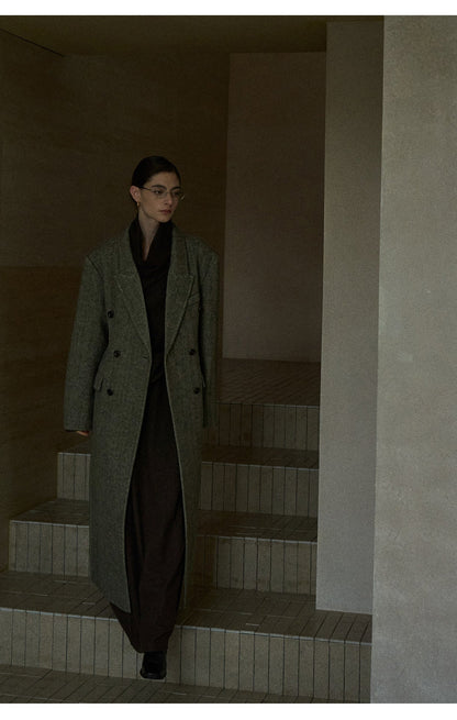 Classic Wool Belted Long Jacket Coat