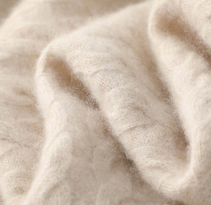 Cashmere-Blend Oversized Twist Knit Sweater