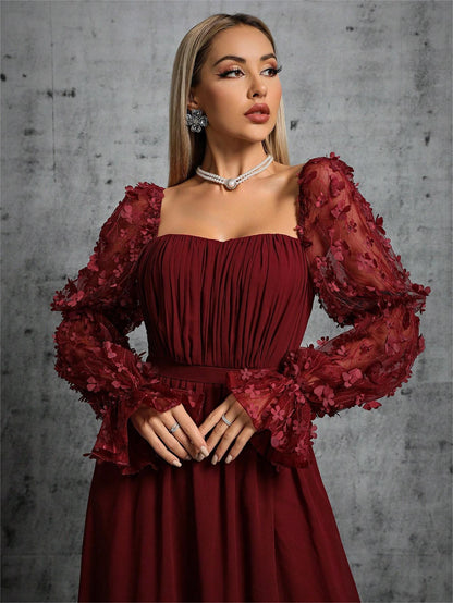 Open-Back Square Neck Maxi Dress