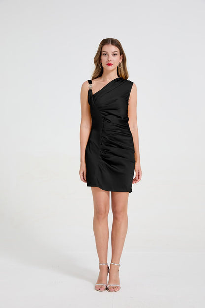 Off-Shoulder Sculpted Midi Dress