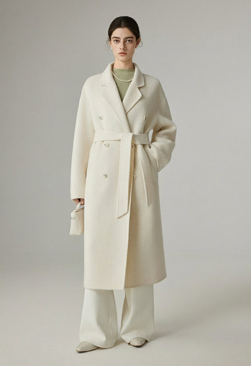 Reversible Pure Wool Minimal Long Coat