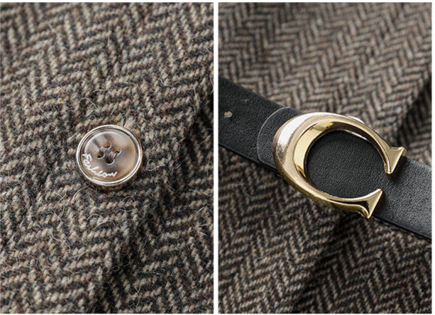 Retro Wool-Blend Vest Midi Dress + Knit Sweater Set