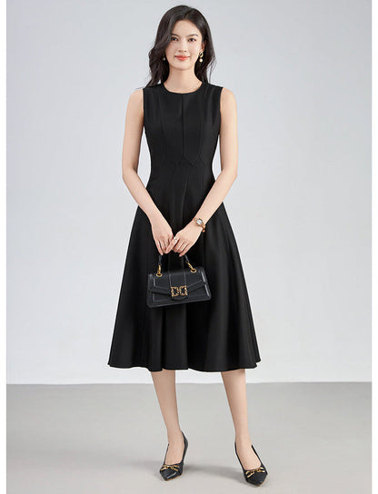 Wool-Blend Midi Dress with Pockets