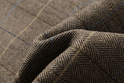 Fine Wool Plaid Oversized Blazer Coat – Coffee Brown