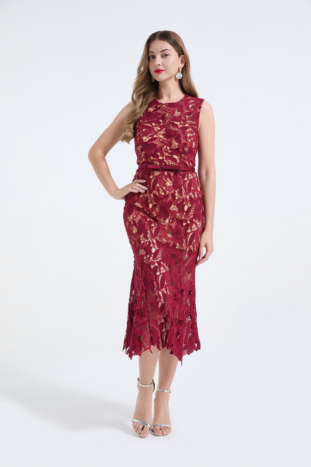 Embroidered Fishtail Maxi Dress