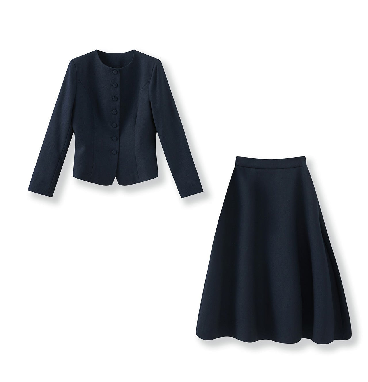 Luminous Texture Two-Piece Blazer & Midi Skirt Set