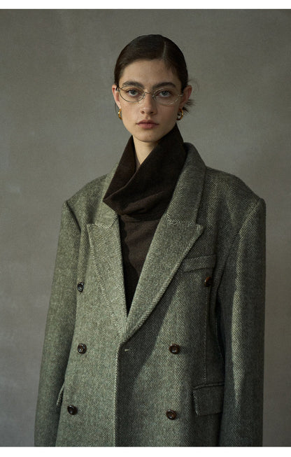 Classic Wool Belted Long Jacket Coat