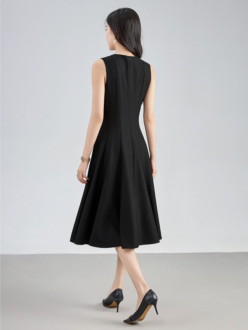 Wool-Blend Midi Dress with Pockets