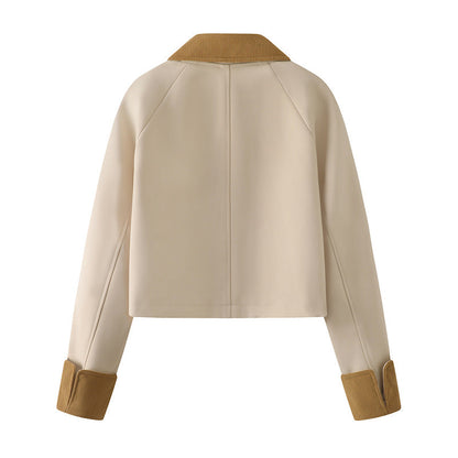 Short Modern Blazer with Stitch Detail – Elegant Slim Fit Jacket