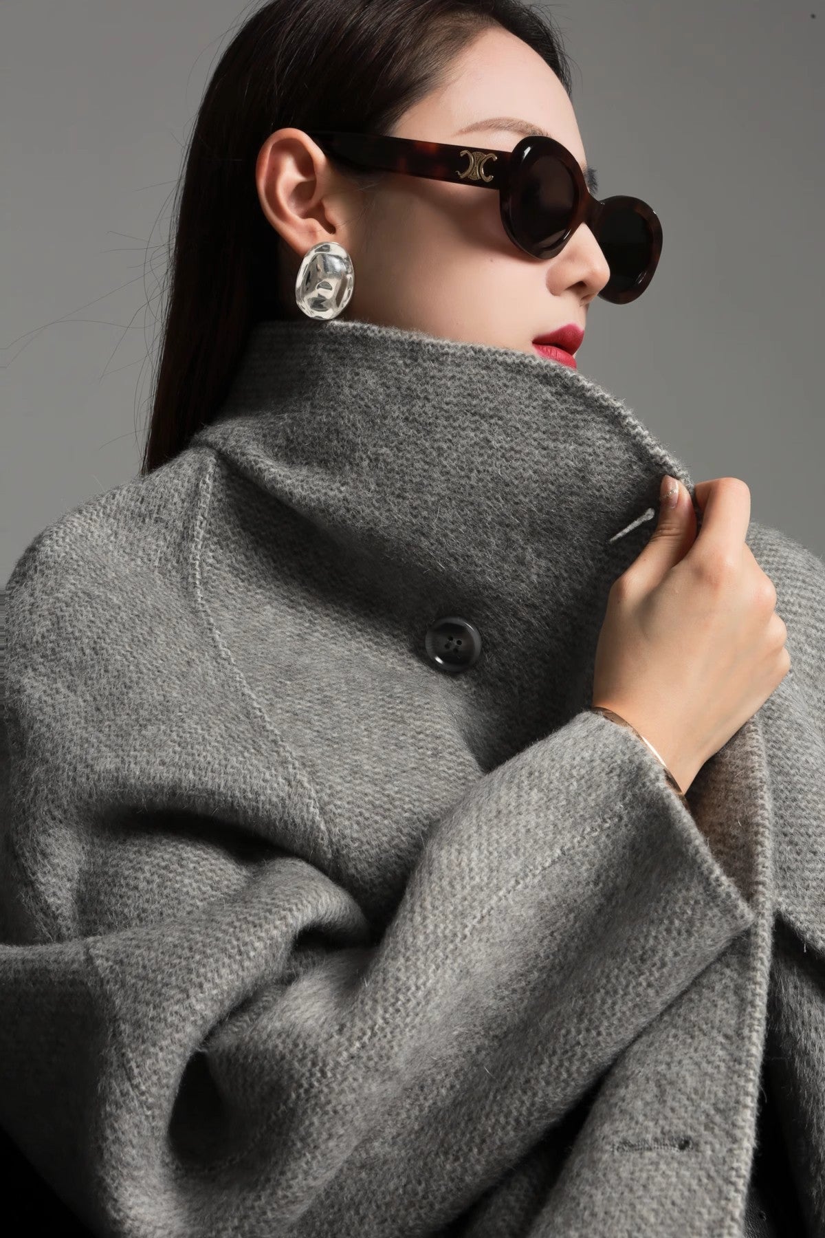 Alpaca Wool Double-Collar Coat
