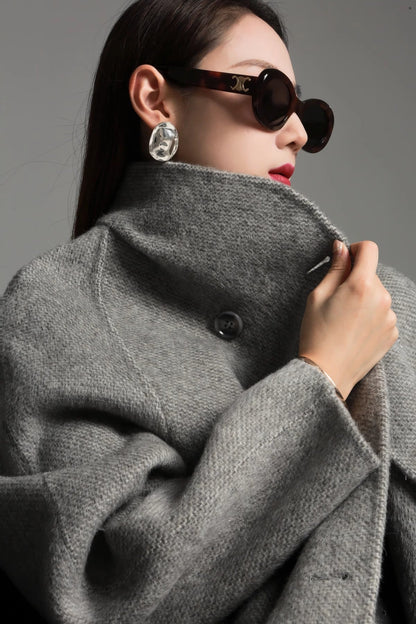 Alpaca Wool Double-Collar Coat