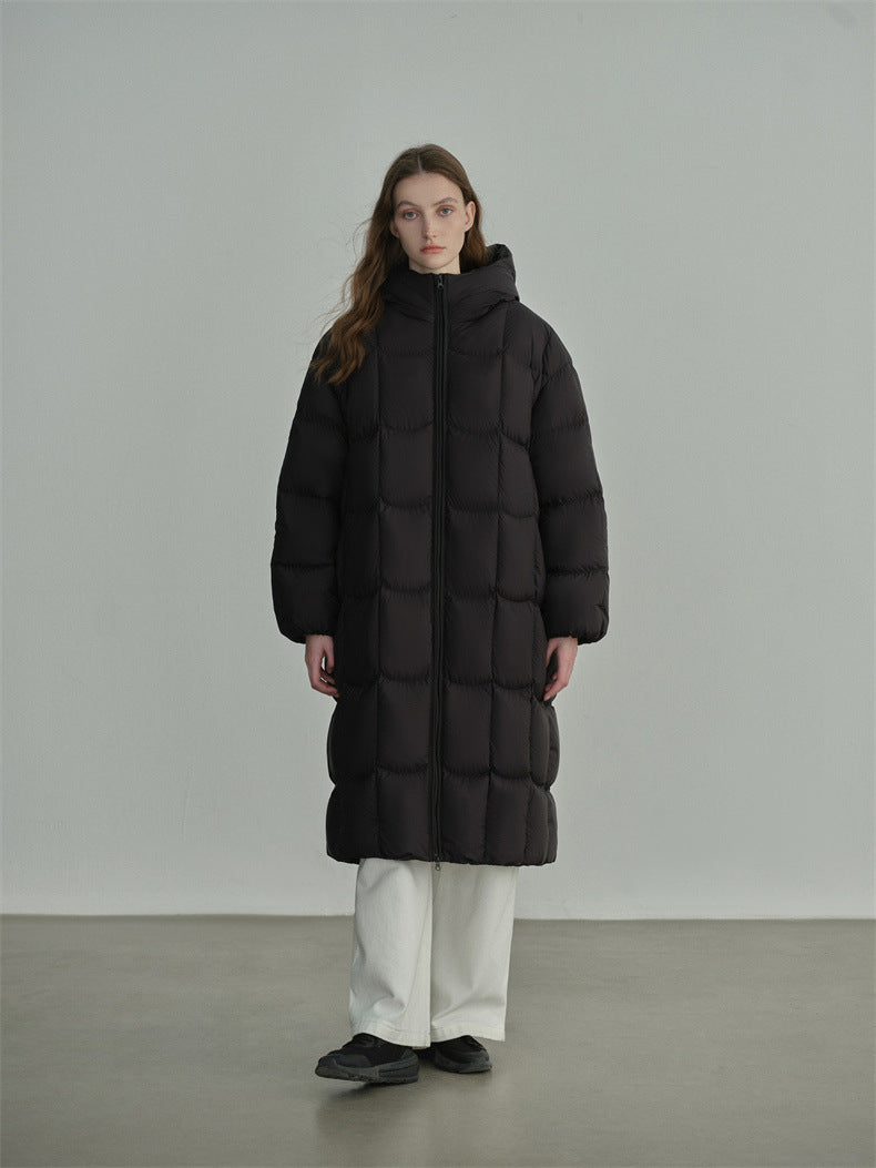 Long Hooded Duck Down Coat