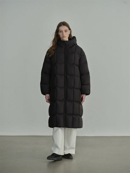 Long Hooded Duck Down Coat