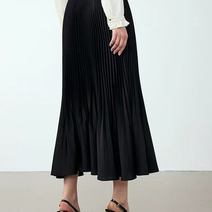 Shimmer Pleated Mermaid Midi Skirt