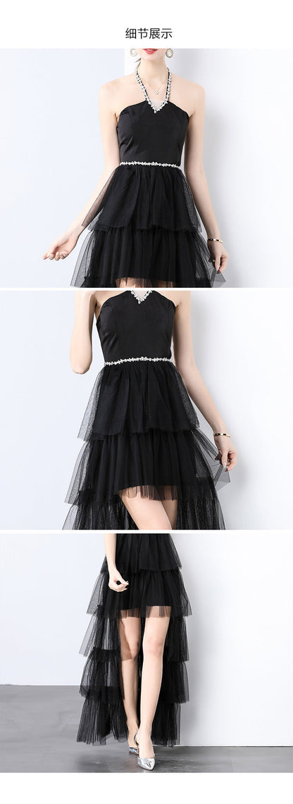 Sheer Elegance Black Mesh Maxi Dress