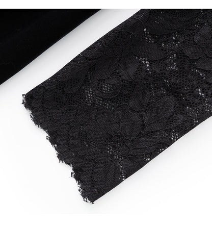 French Velvet Lace Embroidered Slim Dress