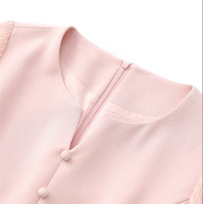 Elegant Chiffon Pleated Sleeves Long Dress