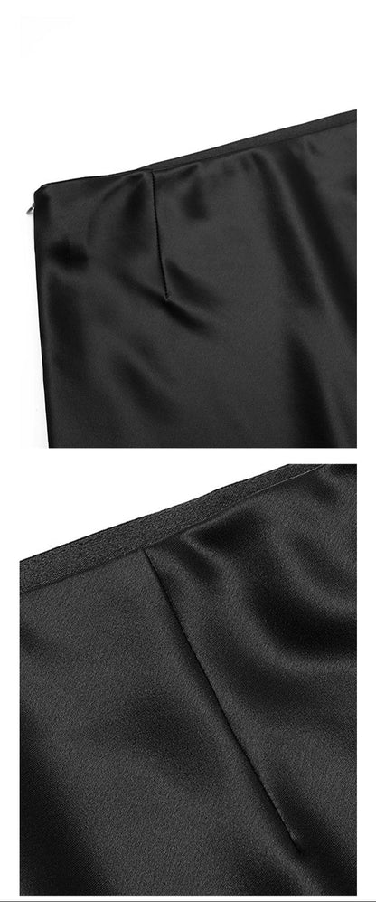 Lace-Trimmed Acetate Satin Maxi Skirt