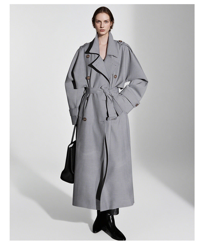 Goddess Silhouette Belted Long Trench Coat – Paris Edition