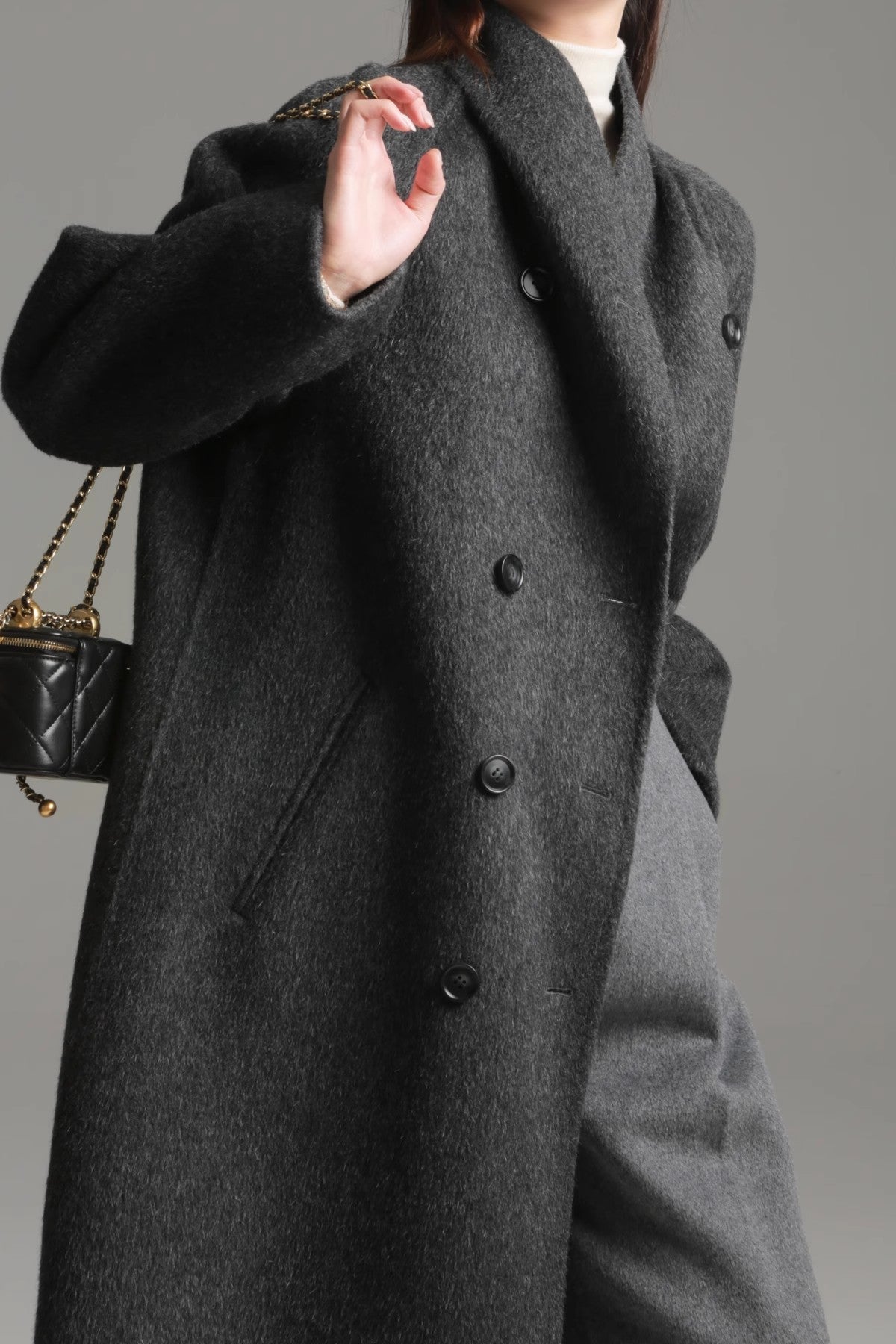 Alpaca Wool Double-Collar Coat