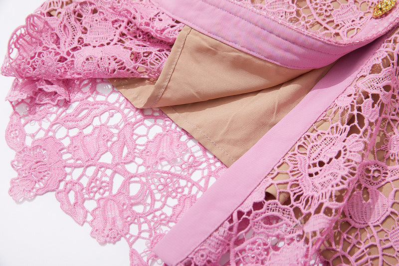 Hollow Lace Midi Dress