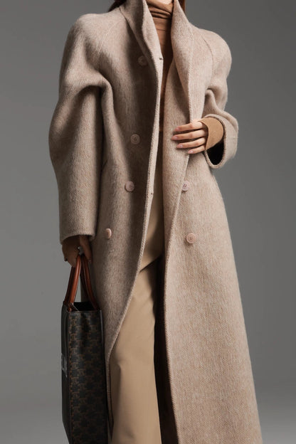 Alpaca Wool Double-Collar Coat