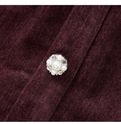 Cherry Plum Embroidered Chenille Midi Dress