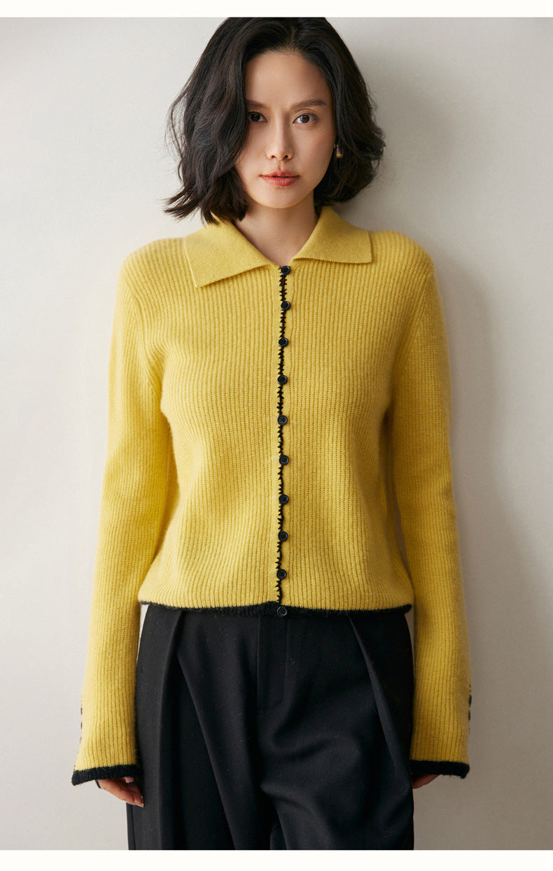 Color-Block Cashmere Cardigan