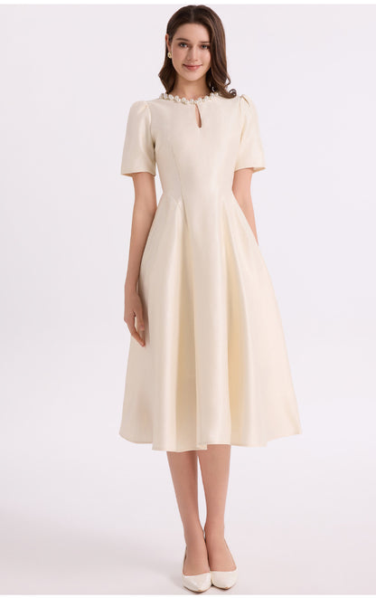Pearl Collar Maxi Dress