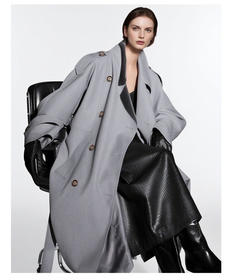 Goddess Silhouette Belted Long Trench Coat – Paris Edition
