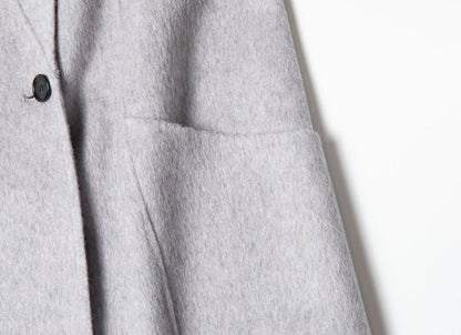 Premium Lamb Wool Shawl Collar Coat – Soft & Elegant Winter Overcoat