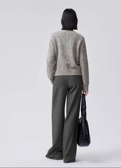 Knit Cardigan with Fine Gold Thread – Elegant Short Style