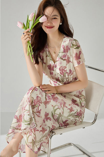 Aurielle Iris Floral Midi Dress