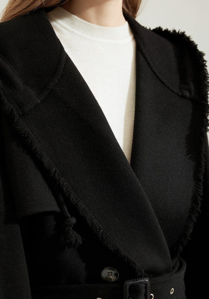 Wool Long Hooded Oversized Coat