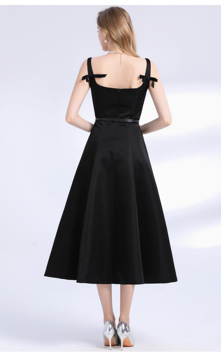 French Style Satin Slip Maxi Dress