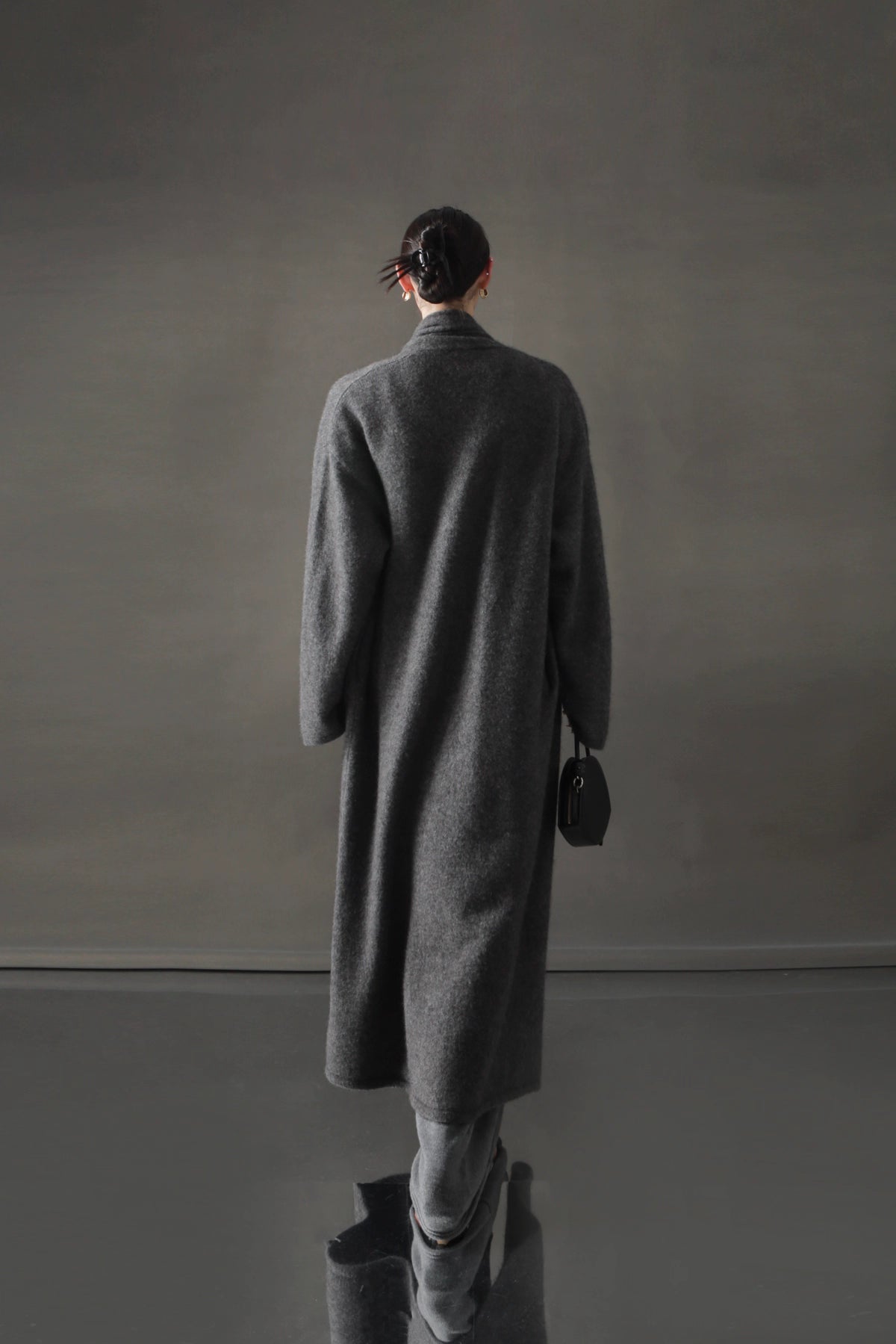 Minimalist Cashmere-Blend Wool Long Cardigan