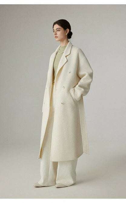 Reversible Pure Wool Minimal Long Coat