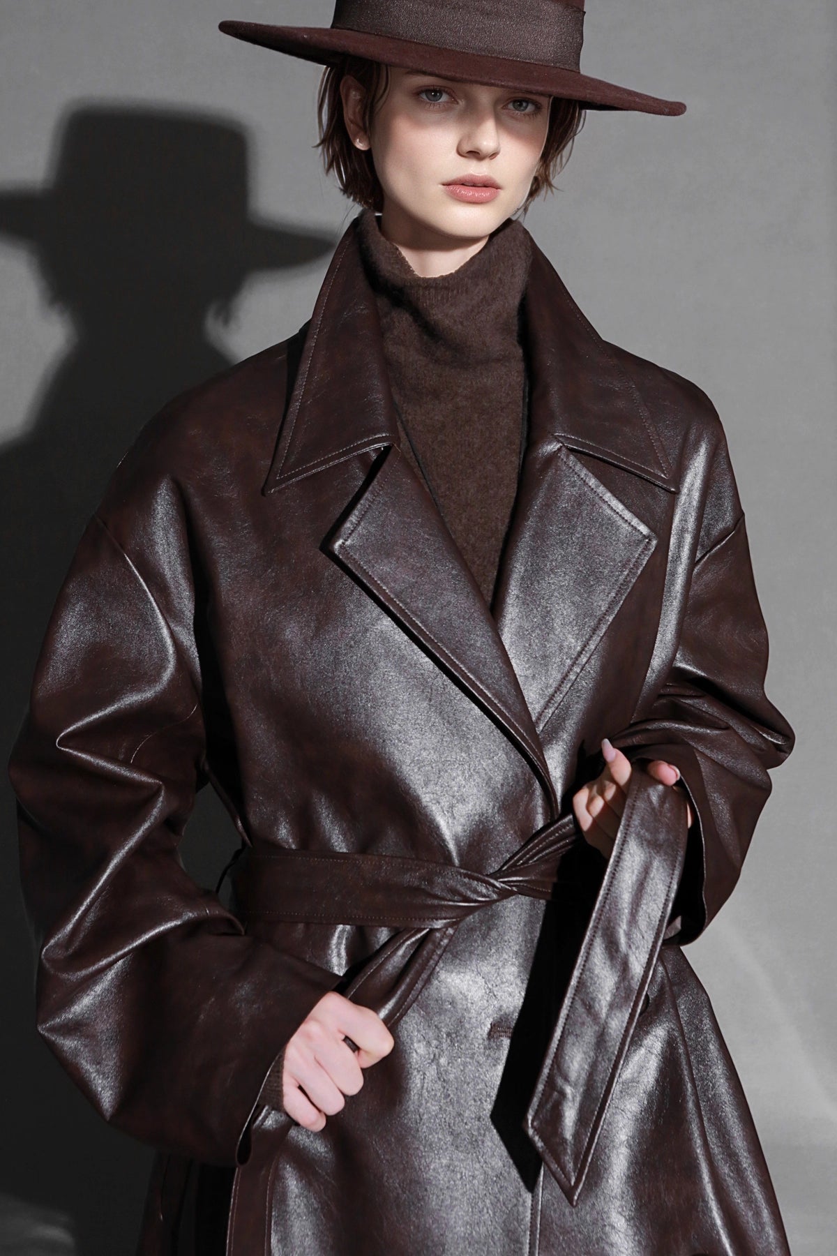 Luxury Genuine Sheepskin Trench Coat – Elegant & Timeless Design