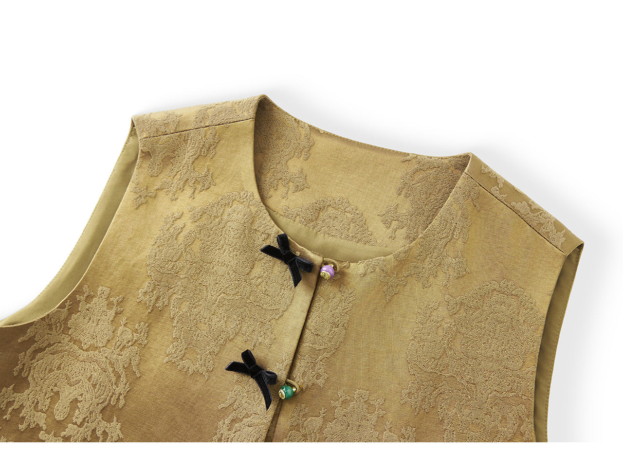 Jacquard Velvet Vest Jacket