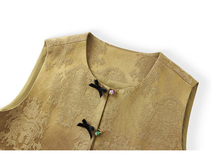 Jacquard Velvet Vest Jacket