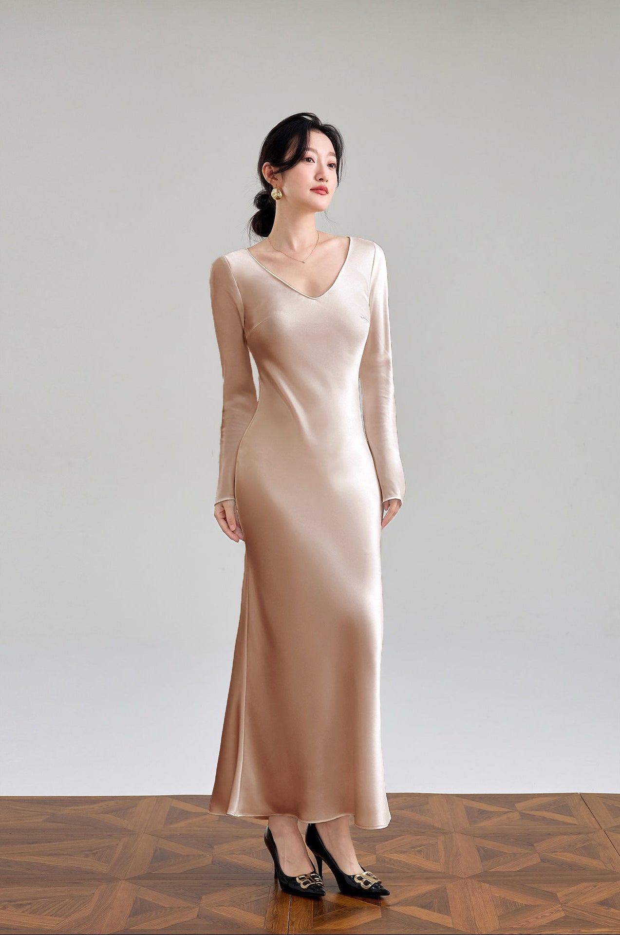 Celeste Bias Satin Dress