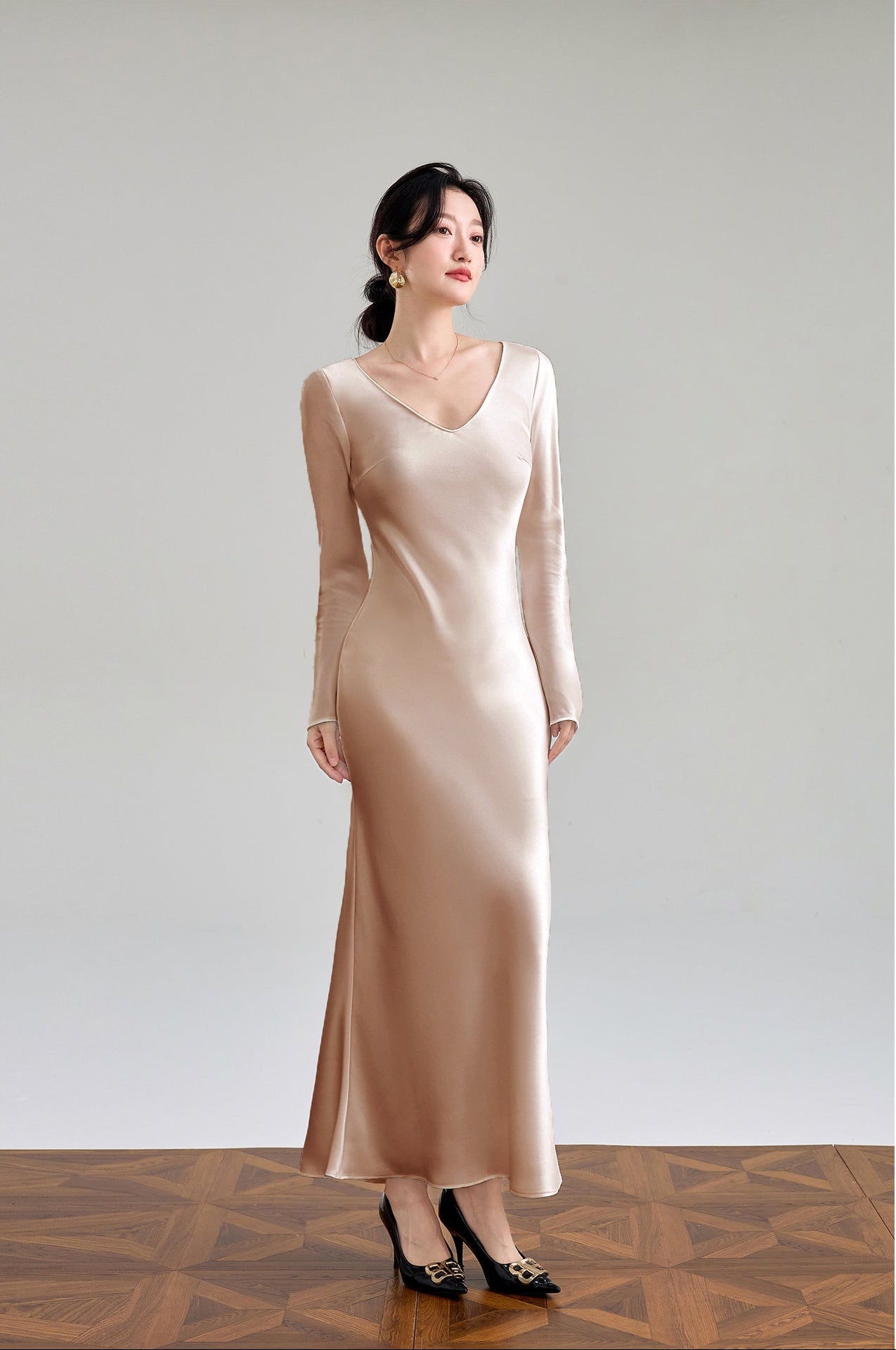 Celeste Bias Satin Dress