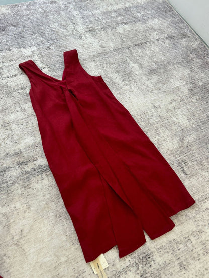 Linen Bow-Back Sleeveless Summer Dress